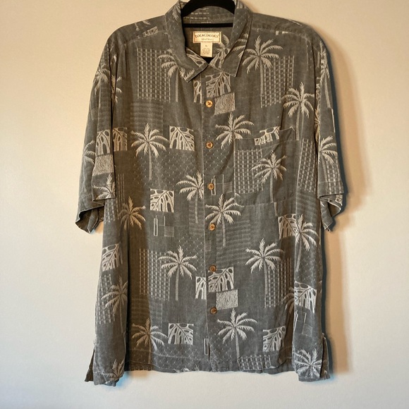 Boca Classic Silk Short Sleeved Shirt XL 
Hawaiian Palm Trees tropical - Picture 1 of 4